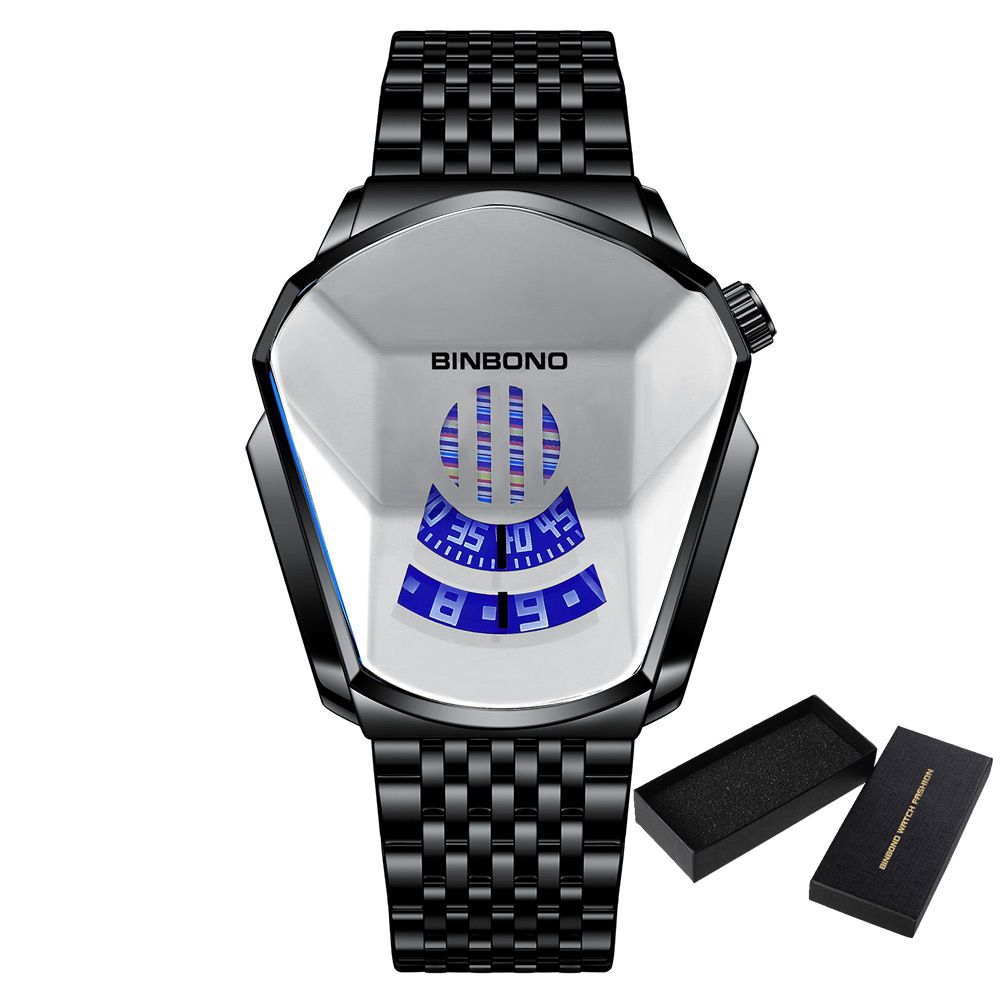 2022 Top Brand Luxury Mens Quartz Watches Wristwatch Cool Locomotive Men Clock Waterproof Geometric Shape Male Relogio Masculino - Executive Quality Store