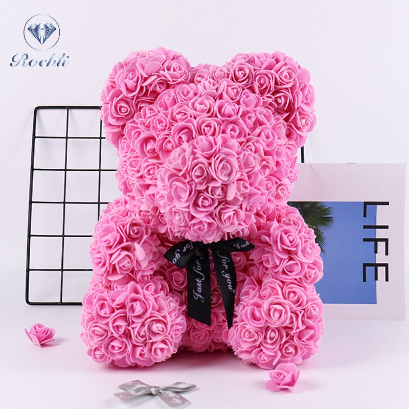 25cm Rose Bear Girlfriend Anniversary Christmas Valentine&#39;s Day Gift Birthday Present For Wedding PartyArtificial Flowers - Executive-Skincare