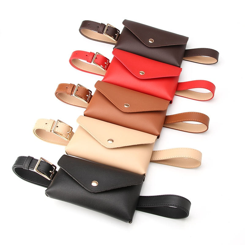 Pu Leather Waist Bag Large Capacity Belt Bag Women Crossbody Waist Bags with Belt Mobile Phone Bag Small Purse Clutch - Executive-Skincare