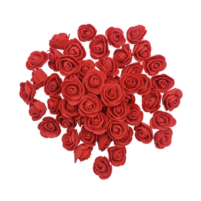 50PCS Artificial Foam Rose Bridal Bouquets Teddy Bear of Roses DIY Gifts Box Wedding Decorative For Wedding Table Valentines Day - Executive-Skincare