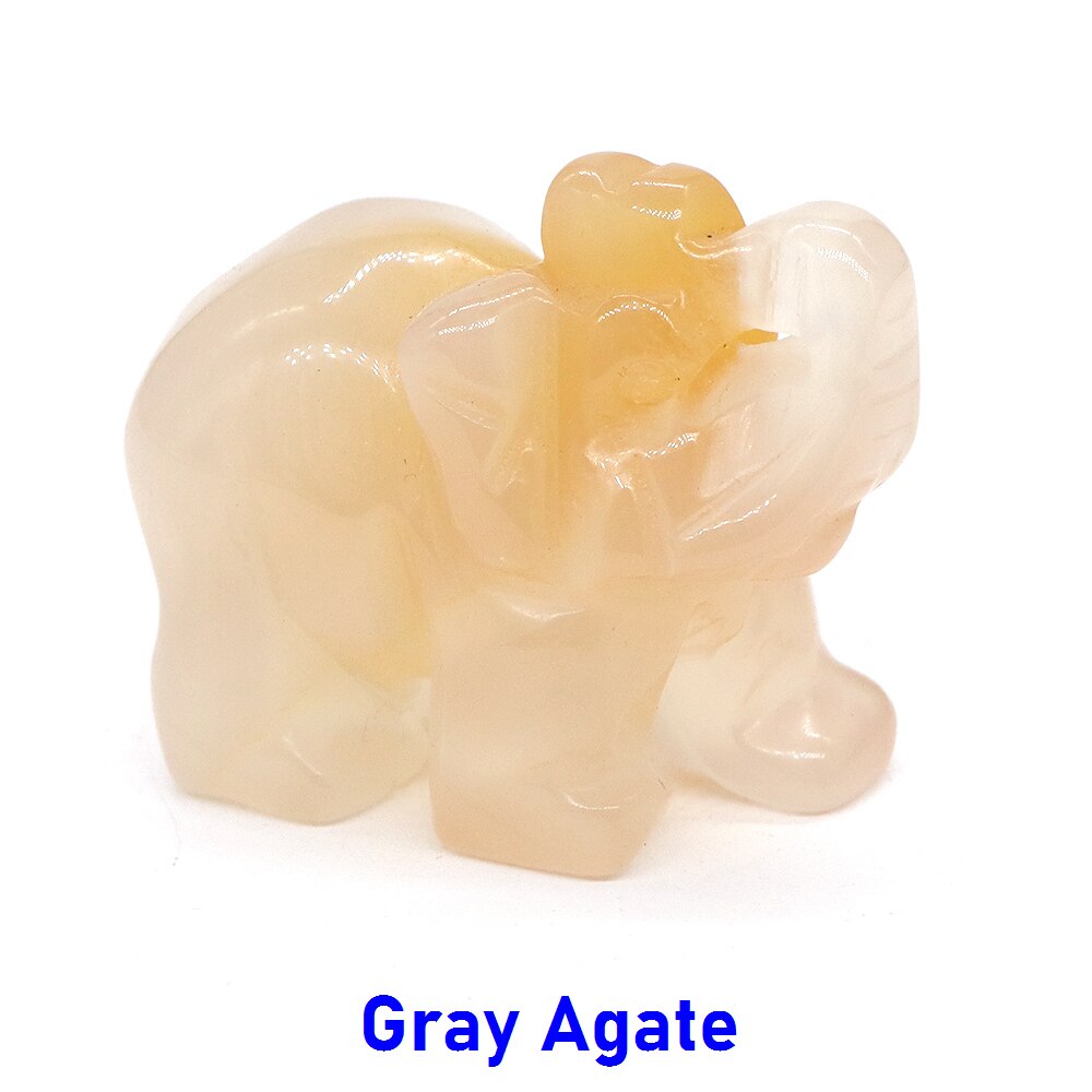 Elephant Statue Natural Gemstone Carved Healing Crystal Amethyst Quartz Animals Figurine Reiki Stones Lucky Decoration Wholesale - Executive-Skincare