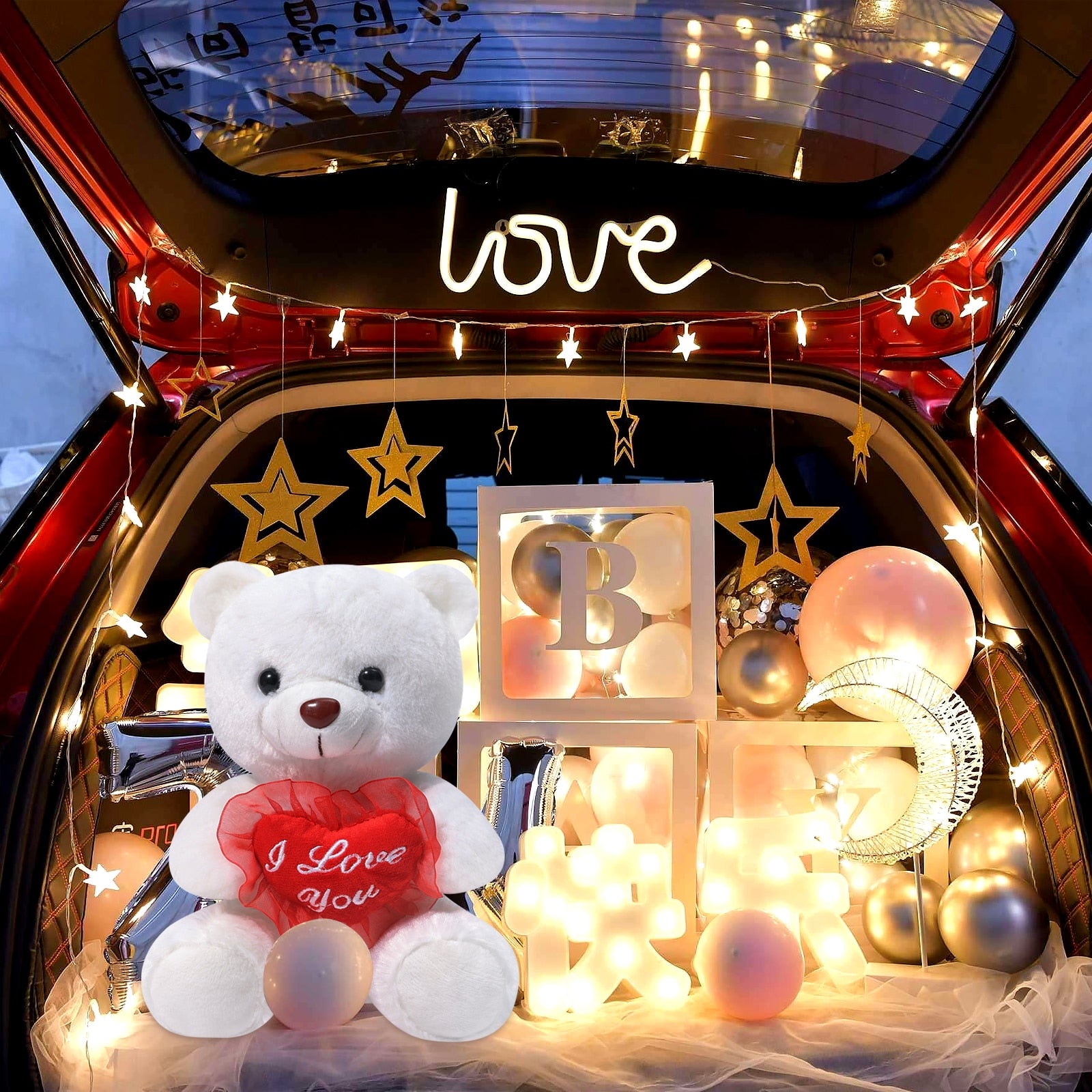 30CM Valentines Day Cute Plush Doll For Children Girlfriend And Wife 22CM LED Glow Teddy Bear Light Up Stuffed Animal Bear New - Executive-Skincare