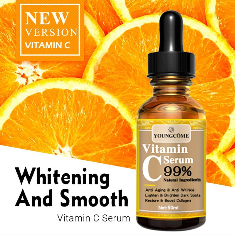 YOUNGCOME New Vitamin C Whitening Face Serum Hyaluronic Acid Facial Skin Spot Purifying Serum Dark Spot Remover Cosmetics - Executive-Skincare