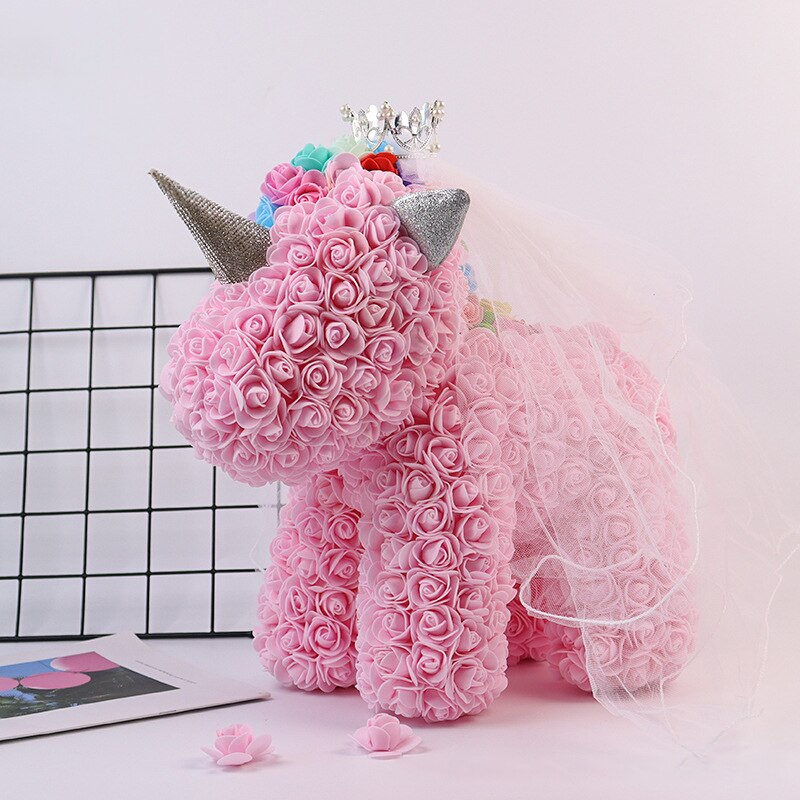 Artificial Flowers 40cm Rose Bear Girlfriend Anniversary Christmas Valentine&#39;s Day Birthday Present For Wedding Party Gift - Executive-Skincare