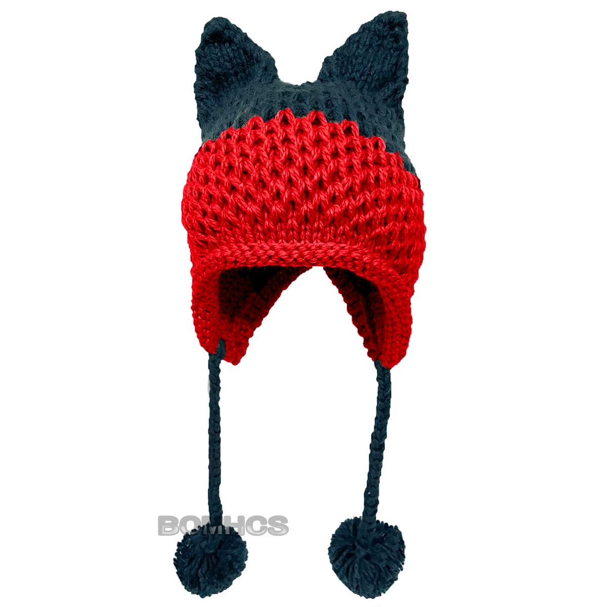 BomHCS Cute Fox Ears Beanie Winter Warm 100% Handmade Knit Hat - Executive-Skincare