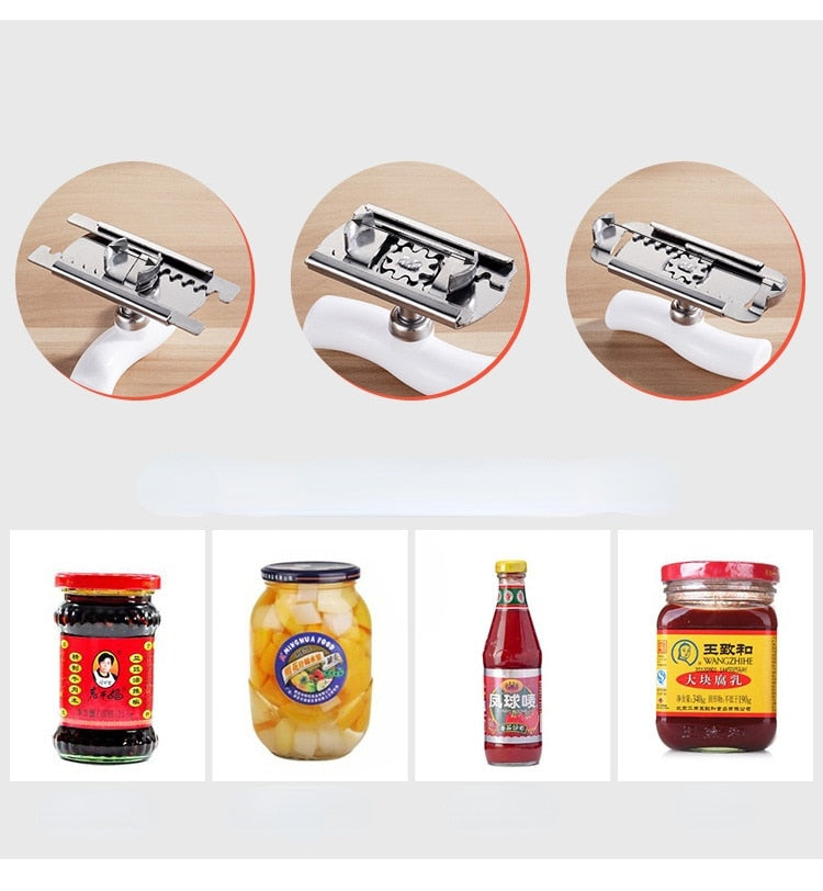 Adjustable Jar Opener Stainless Steel Lids off Jar Opener Bottle Opener Kitchen Accessories Can Opener for 3-9.5CM - Executive Quality Store