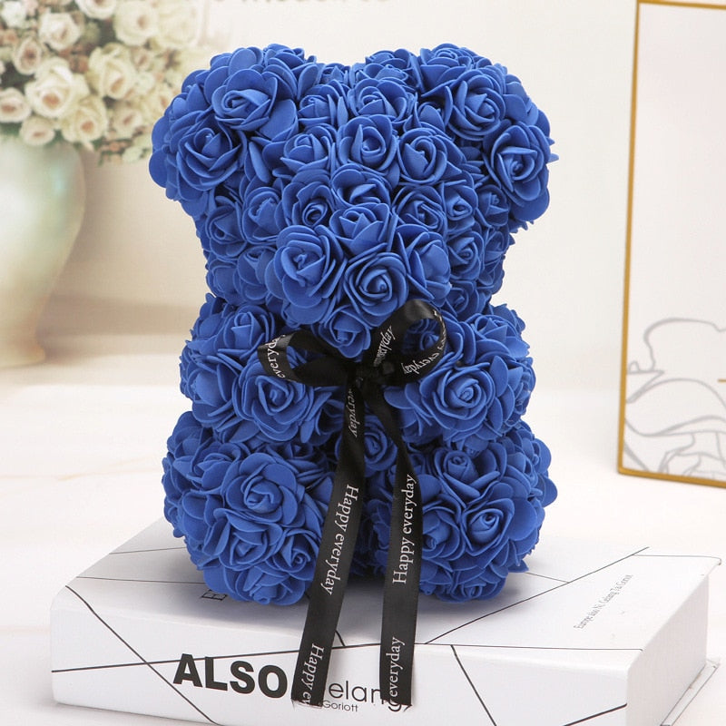 25/40cm Rose Bear Artificial Flowers Girlfriend Anniversary Christmas Valentine&#39;s Day Gift Birthday Present For Wedding Party - Executive-Skincare