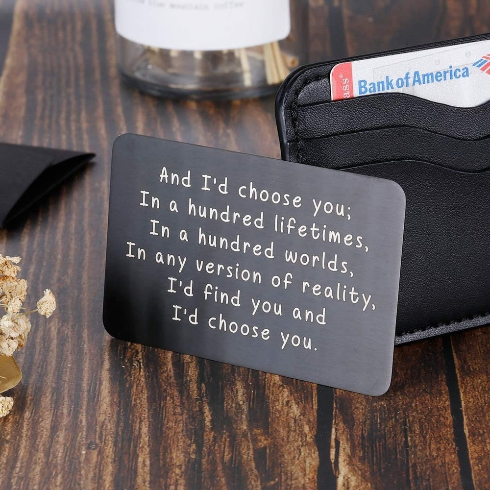 Wallet Insert Card Gifts for Him Men Husband Valentine From Wife Girlfriend Boyfriend Anniversary Birthday Gift for Groom Fiance - Executive-Skincare