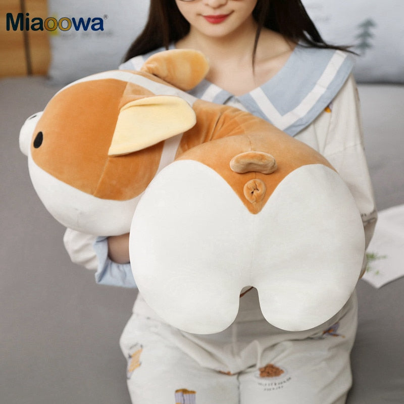 40-80cm Giant Size Cute Corgi Dog Plush Toys Stuffed Animal Puppy Dog Pillow Soft Lovely Doll Kawaii Christmas Gift for Kids - Executive-Skincare