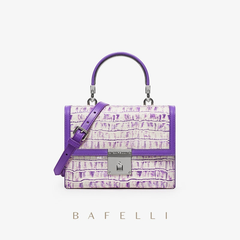 BAFELLI 2022 WOMNE&#39;S NEW HANDBAG LUXURY BRAND K GOLD SERIES FASHION PURPLE EVENING PURSE SHOULDER WINTER STYLE WOOL CASUAL - Executive-Skincare