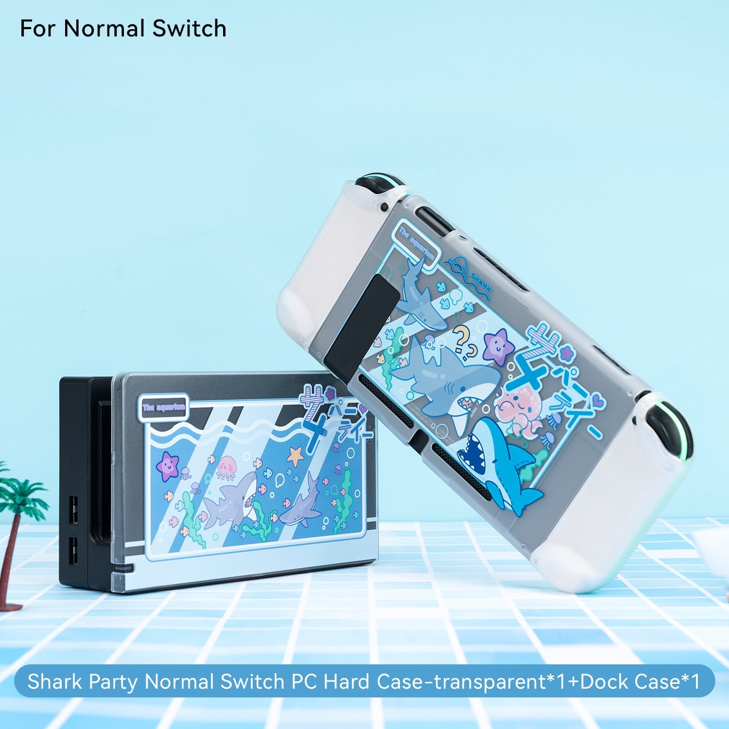 GeekShare Nintendo Switch Shell Cute Shark Party TPU Soft Full Cover Case For Nintendo Switch Joy-con Cover Shell NS Accessories - Executive-Skincare