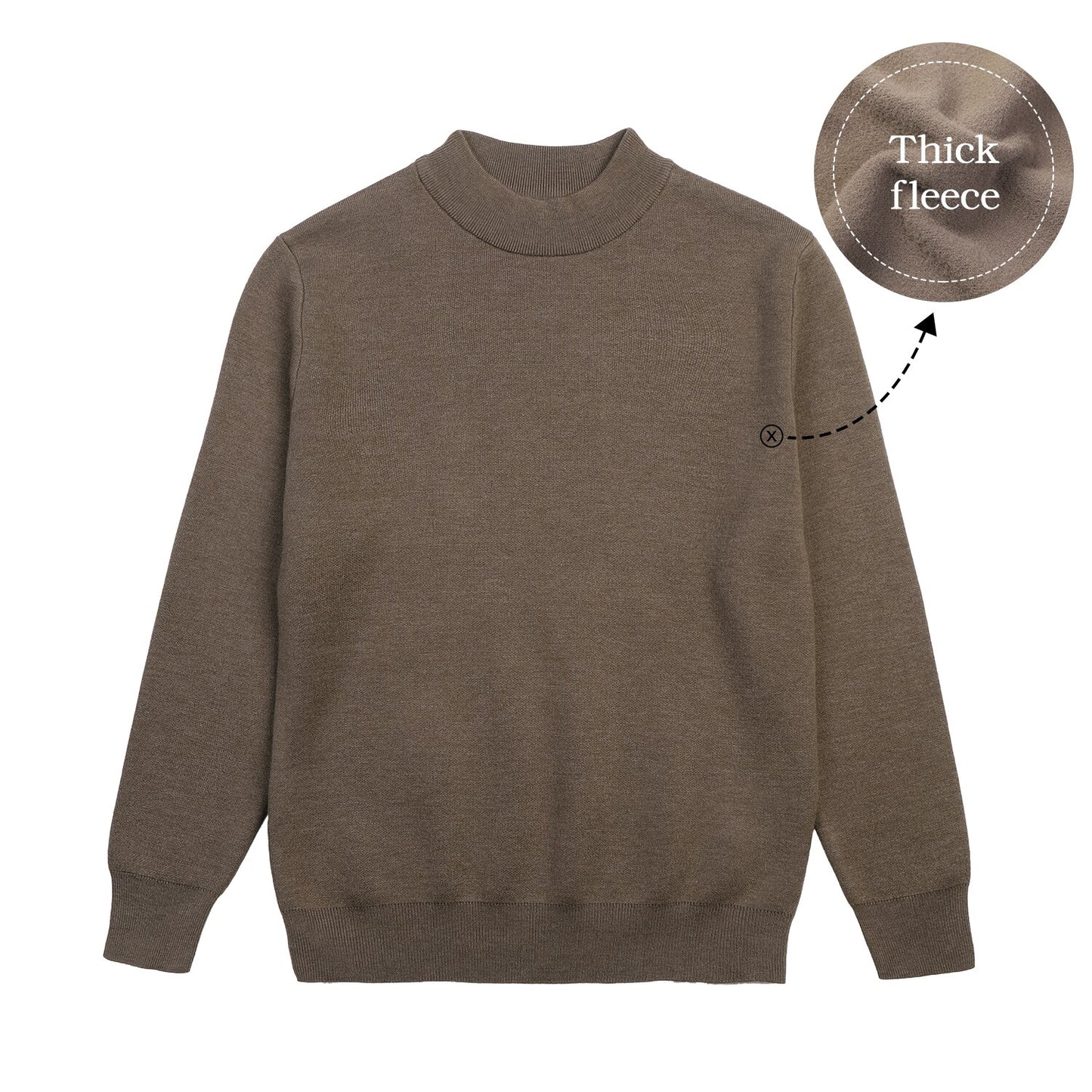 KUEGOU 2022 Autumn Winter New Solid color Men Sweater Mock-Neck Thick Fleece Fashion High Quality Warm Knitting Pullovers JR05 - Executive-Skincare