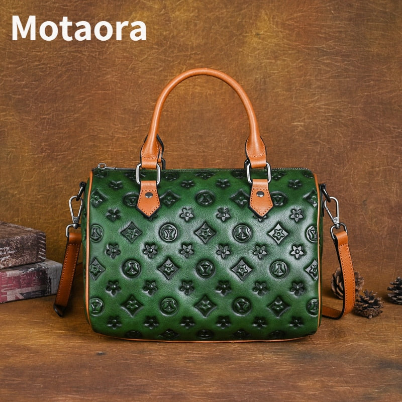 MOTAORA Fashion Cow Leather Women Luxury Shoulder Bags For Ladies Embossed Pillow Handbag Genuine Leather Designer Handbags 2022 - Executive-Skincare