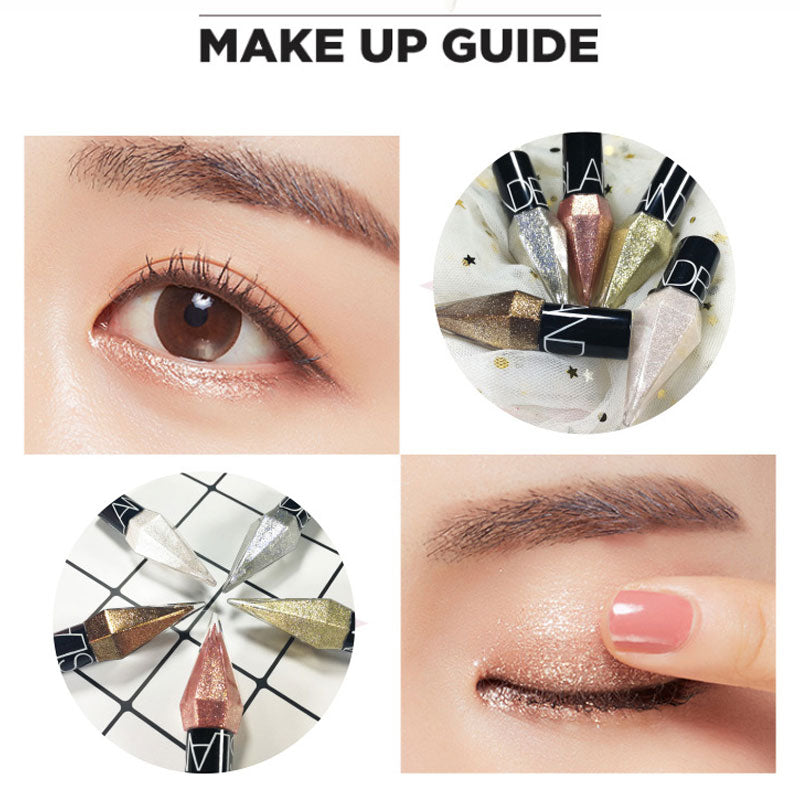 Shiny Eye Liners Pigment Silver Rose Gold Color Liquid Glitter eyeshadow Professional Eyeliner Beauty Cosmetics Makeup for Women - Executive-Skincare