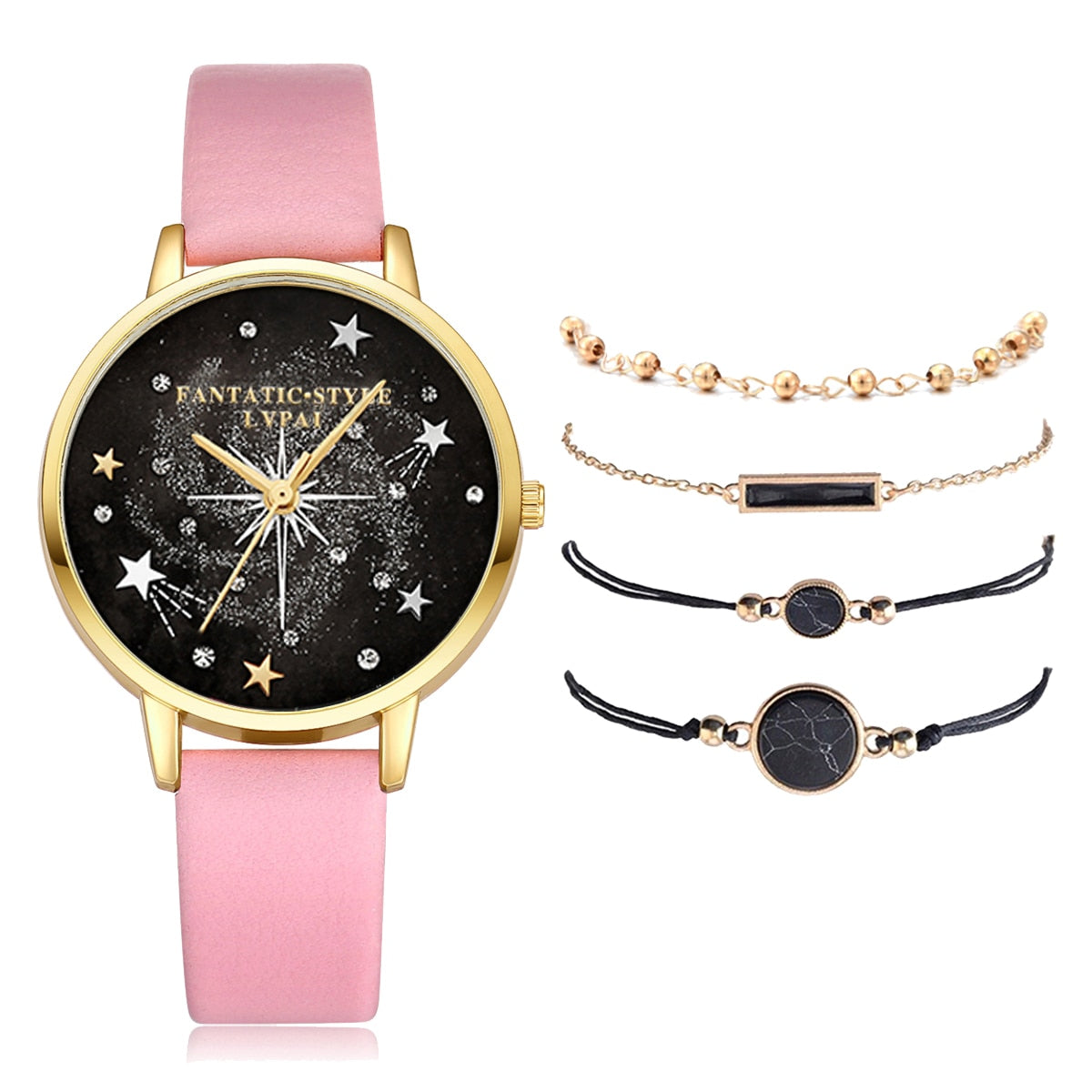 Lvpai Brand 5PCS Fashion New Bracelet Watch Set Crystal Rhinestone Women Ladies Wristwatch Watches Ladies Relogio Feminino Reloj - Executive-Skincare