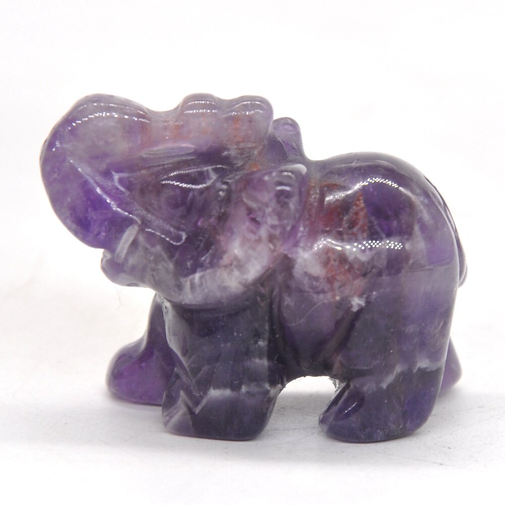 Elephant Statue Natural Gemstone Carved Healing Crystal Amethyst Quartz Animals Figurine Reiki Stones Lucky Decoration Wholesale - Executive-Skincare