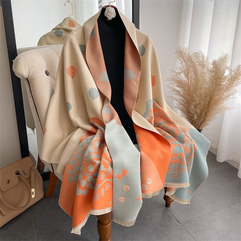 Luxury Brand Cashmere Warm Scarf for Women Design Winter Thick Shawl Wrap Pashmina Blanket Poncho Female Bufanda Echarpe Foulard - Executive-Skincare