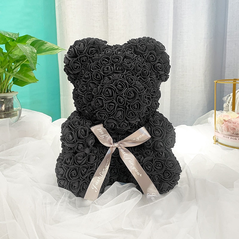 25/40cm Rose Bear Artificial Flowers Girlfriend Anniversary Christmas Valentine&#39;s Day Gift Birthday Present For Wedding Party - Executive-Skincare