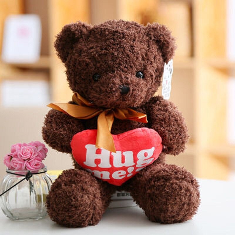 Hot 30cm Lovely Teddy Bear Plush Toys Stuffed Cute Bear with Heart Doll Girls Valentine&#39;s Gift Kids Baby Christmas Brinquedos - Executive-Skincare