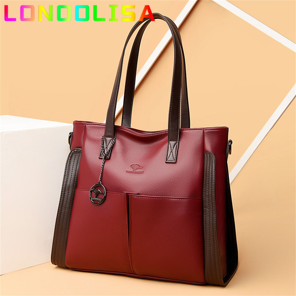 Large Capacity Leather Shoulder Bags for Women 2022 New Luxury Handbags Woman Bags Designer High Quality Shopping Crossbody Tote - Executive-Skincare