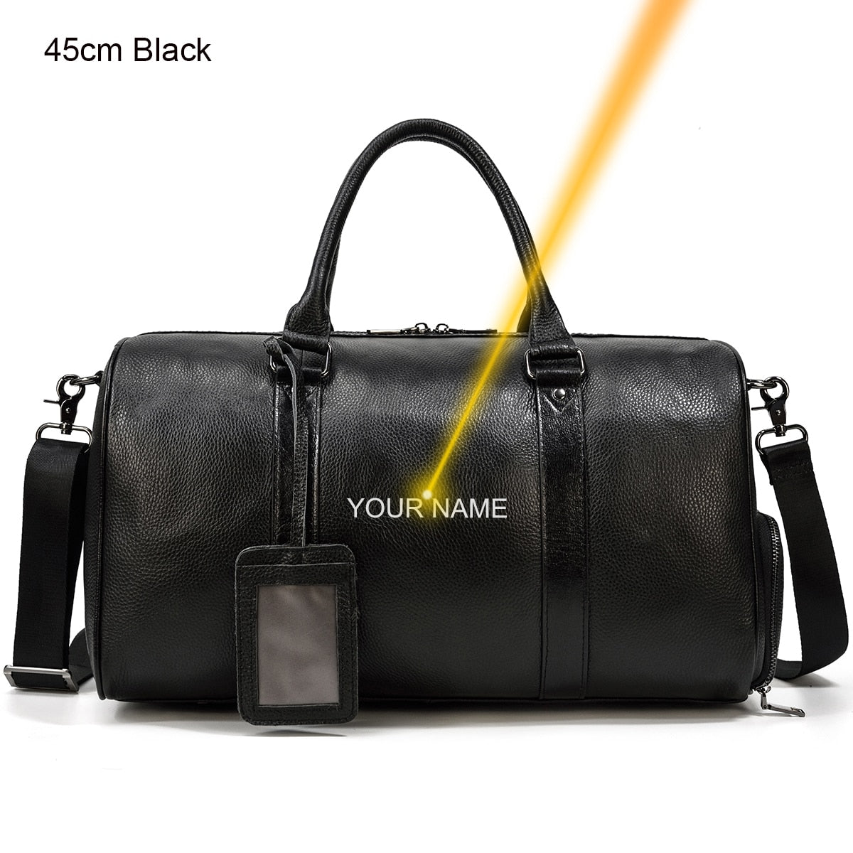 Luxury Genuine Leather Men Women Travel Bag Cow Leather Carry On Luggage Bag Travel Shoulder Bag Male Female Weekend Duffle Bag - Executive-Skincare