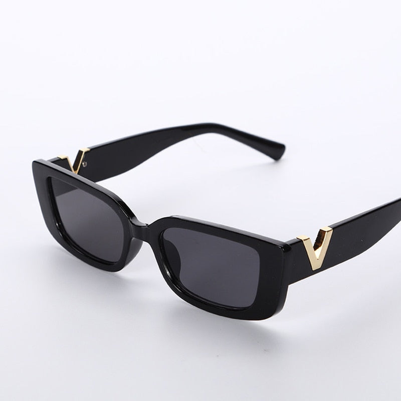 Retro Rectangle Sunglasses Women Brand Designer Cat Eye Small Frame Sun Glasses Ladies Classic Black Square Sunglass Woman UV400 - Executive-Skincare