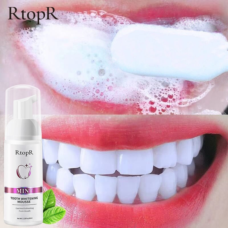 Mint Teeth Whitening Mousse Cleans The Mouth Teeth whitening Fresh breath Cleans The Stain Protects The Gums Cleans The Teeth - Executive Quality Store