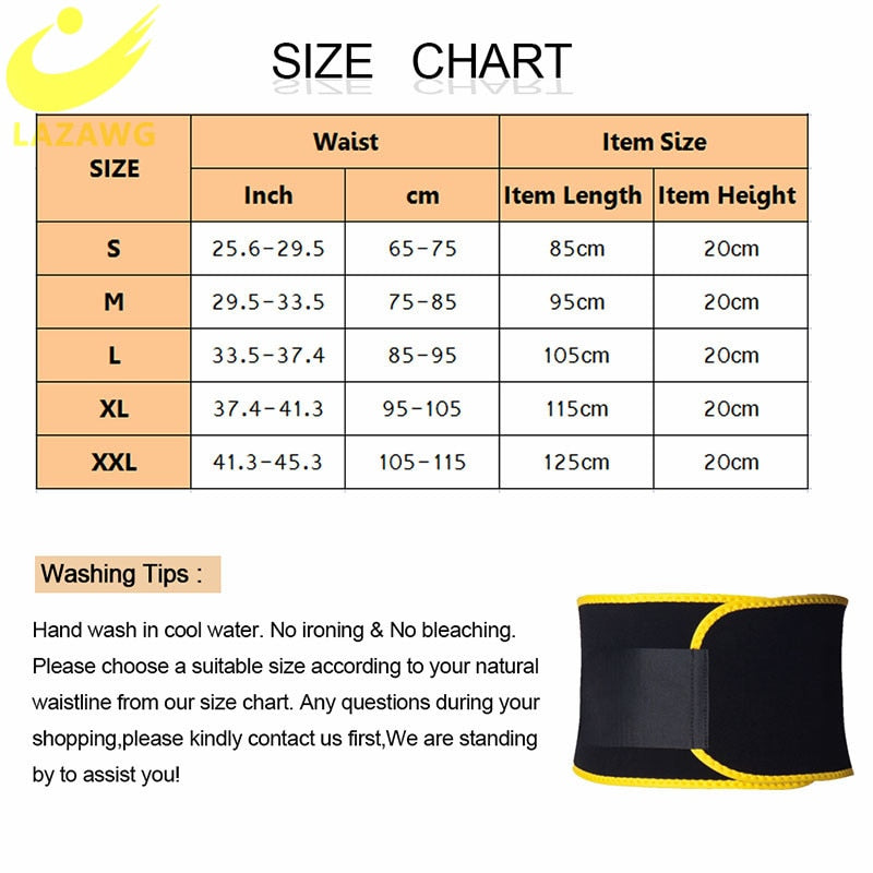 LAZAWG Men Waist Trainer Trimmer Sauna Sweat Belt Belly Corsets  Control Sport Burner Workout Weight Loss Slimming Body Shaper - Executive Quality Store