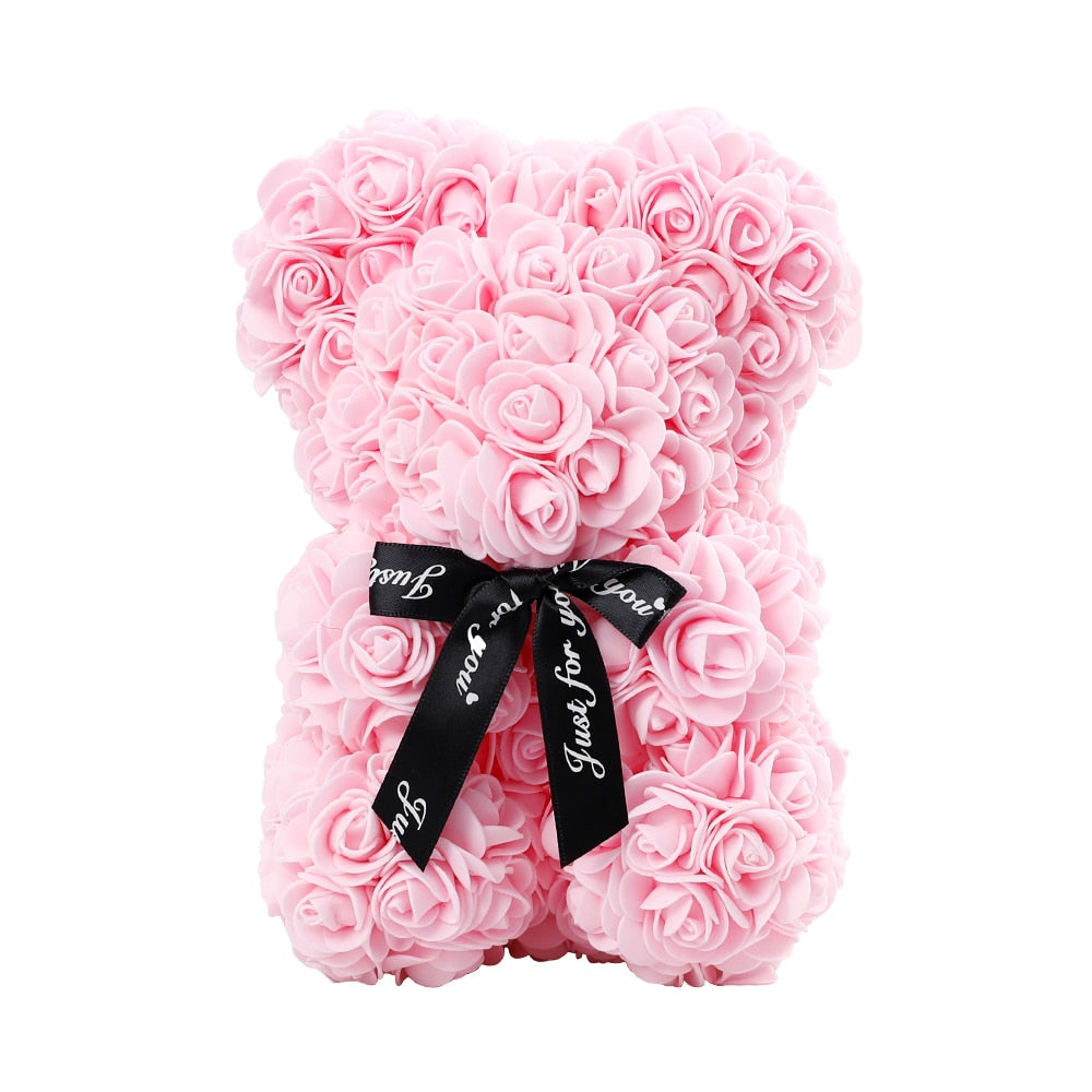 25cm Teddy Rose Bear Girlfriend Valentines Day Gift Artificial Flowers Rose Bear Anniversary Wedding Mother&#39;s Day Gifts Home Dec - Executive-Skincare