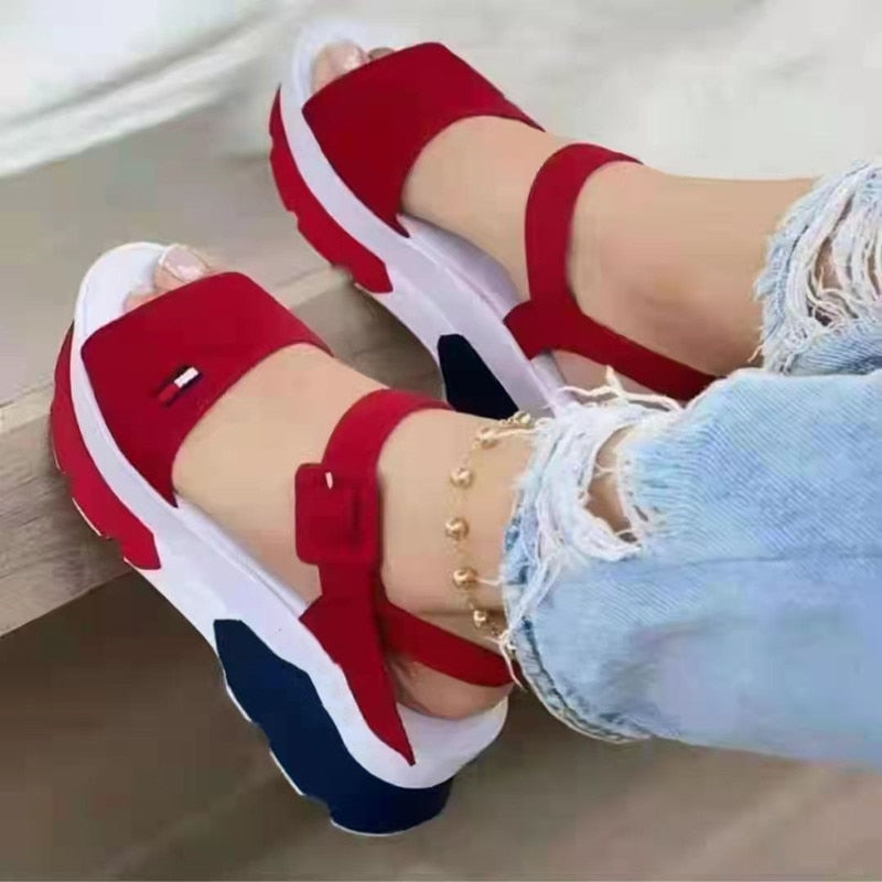 Large size foreign trade women&#39;s shoes new style in the autumn of  women wear thick bottom flat button fish mouth beach sand - Executive-Skincare