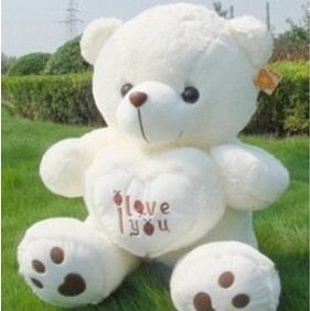 Big Size I Love You Teddy Bear Large Stuffed Plush Doll Holding LOVE Heart Plush Teddy Bear Cartoon Soft Stuffed Doll Kids Toy - Executive-Skincare