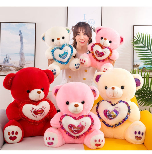 30CM Valentines Day Cute Plush Doll For Children Girlfriend And Wife 22CM LED Glow Teddy Bear Light Up Stuffed Animal Bear New - Executive-Skincare