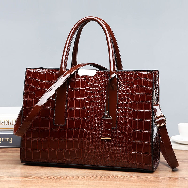 Luxury Womens Bags Designer Crocodile Pattern Shoulder Bag PU Leather Brand Woman Crossbody Casual Handbag  Women Tote Bags Sac - Executive-Skincare