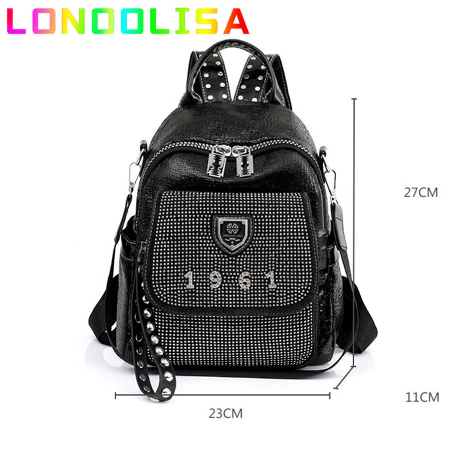 Fashion Sequins Women Backpack Luxury Designer Shoulder Bag for Teenager Girls Female School Book Bag Vintage Purse Bag Mochilas - Executive-Skincare