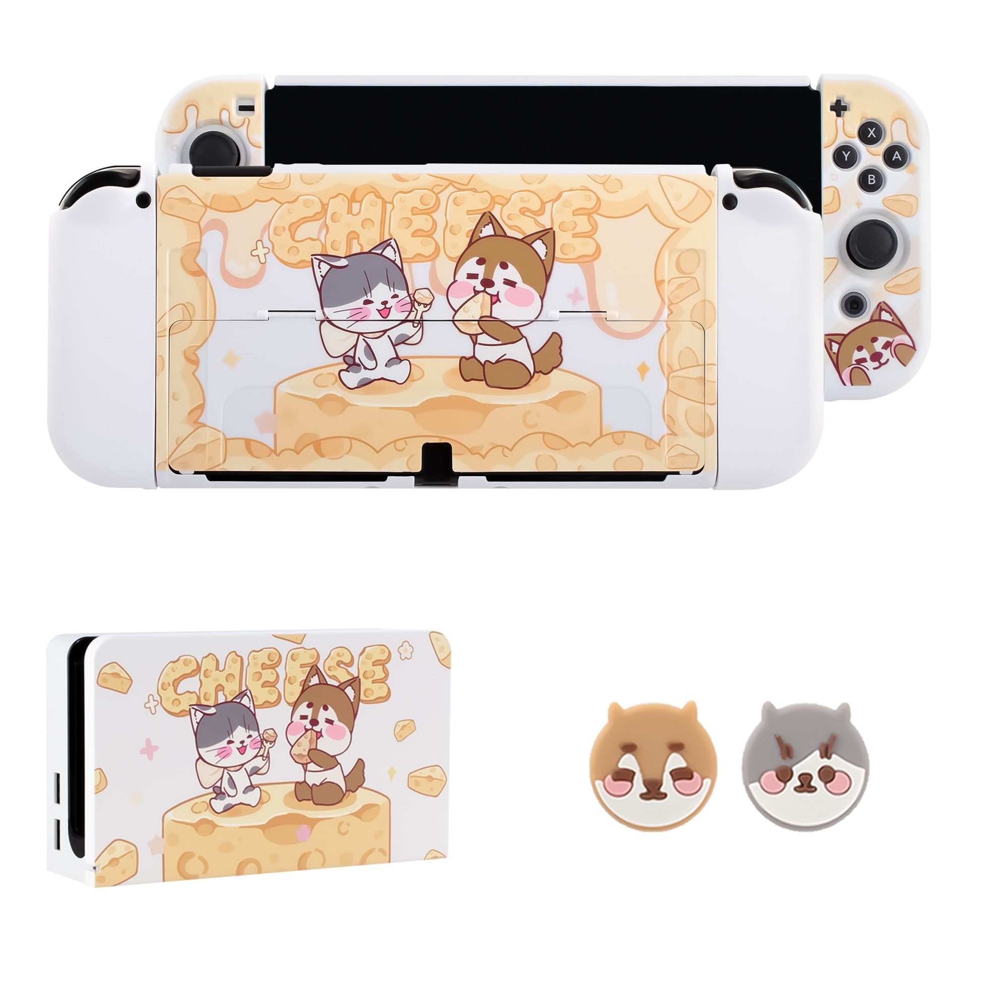 pawdiary switch oled case switch oled case matter finish oden kanto cooking nintendo switch oled tpu case cat dog - Executive-Skincare