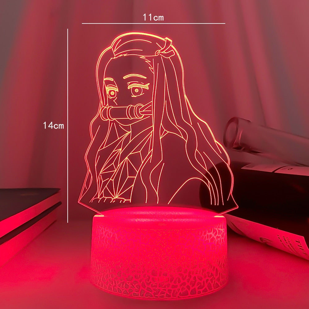 Kimetsu No Yaiba Nezuko Kamado Figure Led Night Light for Bedroom Decor Nightlight Kids Child Table 3d Lamp Demon Slayer Gift - Executive-Skincare