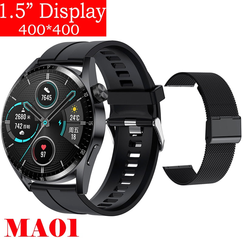 2022 Smart Watch Men Android GT3 1.5 inch Always Display Bluetooth Call IP68 Wateroproof Smartwatch for Men Huawei Xiaomi Iphone - Executive-Skincare