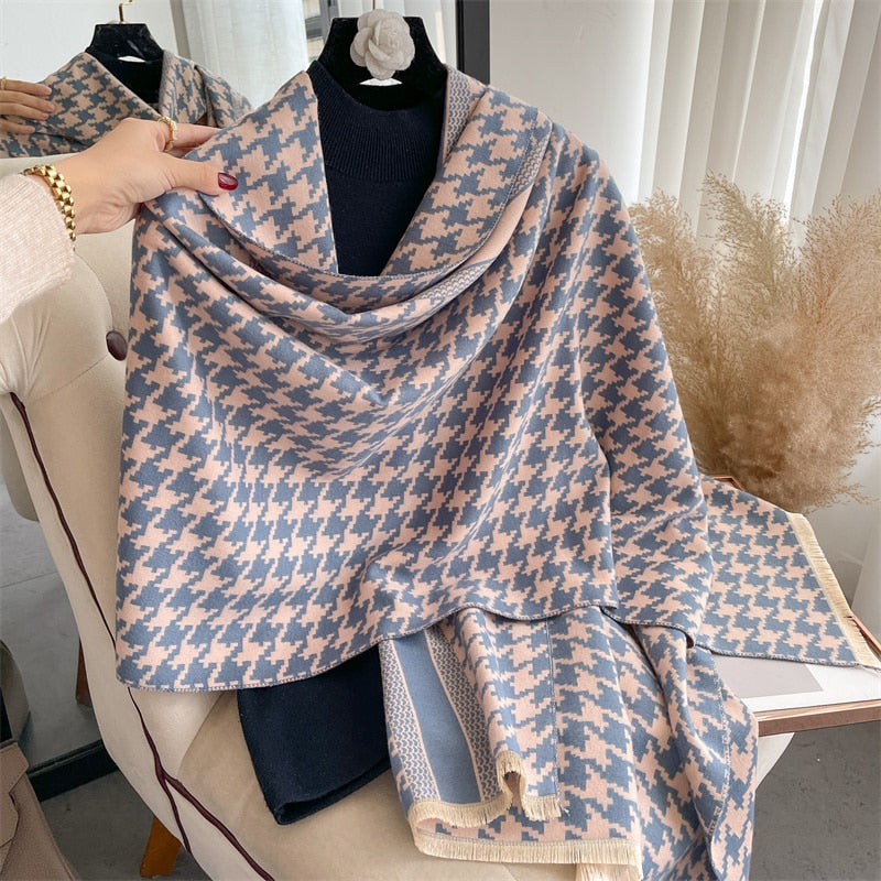 Luxury Brand Cashmere Warm Scarf for Women Design Winter Thick Shawl Wrap Pashmina Blanket Poncho Female Bufanda Echarpe Foulard - Executive-Skincare