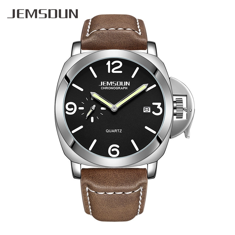 Luxury Top Brand Sport Watch Men Waterproof Quartz Brown Leather Military Wrist Watch Men Army Clock Male relojes hombre hodinky - Executive-Skincare