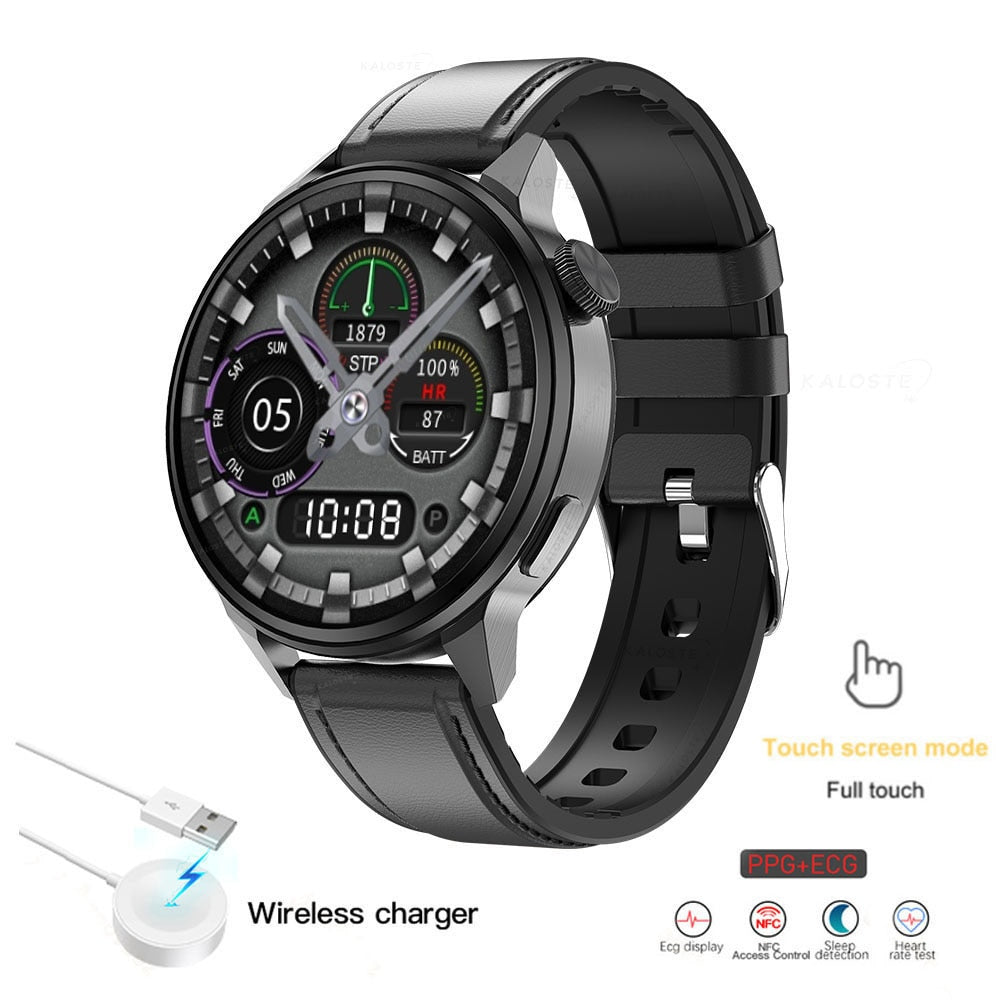 2022 New NFC Smart Watch Men Smart Bluetooth Call Sport GPS Track Smartwatch Women Heart Rate ECG PPG Smartwatch For Android ios - Executive-Skincare