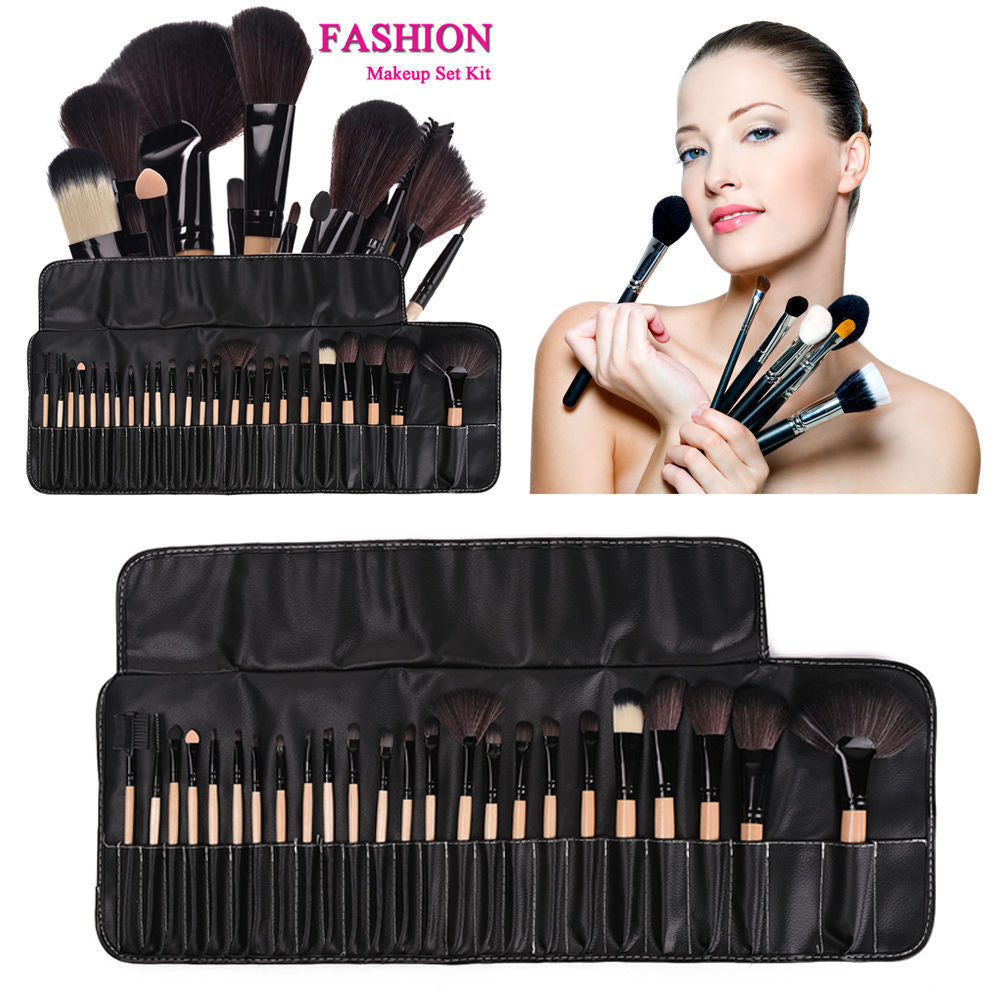 32 PCS pincel de maquiagem make up brushes maquiagem profissional of makeup brush set + Black Leather Bag - Executive-Skincare