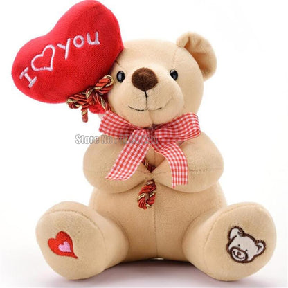 Cute Teddy Love Heart Heart-shaped Bear Plush Doll Scarf Stuffed Animals Kawaii Room Decor Valentine Gifts Toy - Executive-Skincare