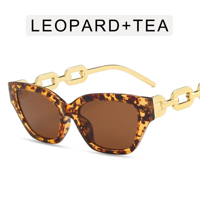 Vintage Cat Eye Sunglasses Women 2022 Trend New Fashion Small Metal Chain Sunglasses Elegant Eyeglasses Fashion Black Shades - Executive-Skincare