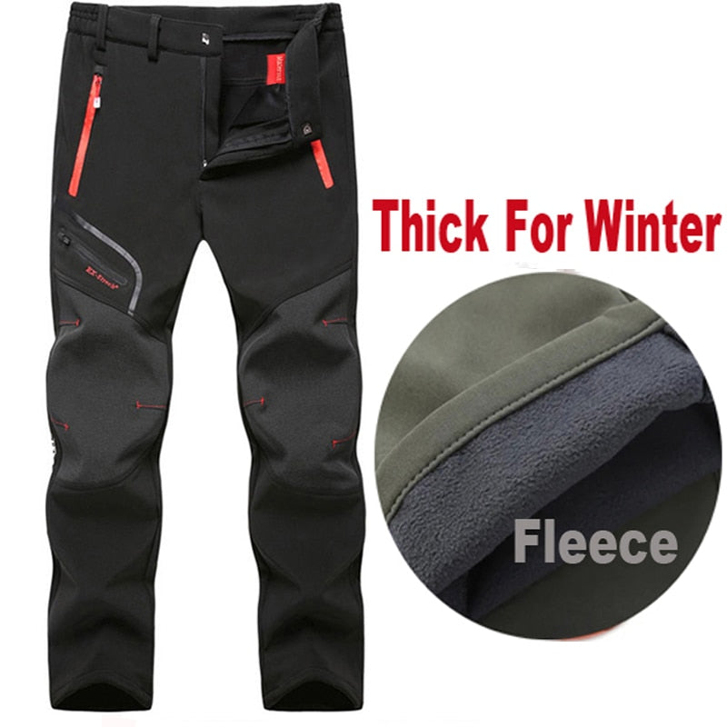 Man Camping Climbing Fishing Trekking Hiking Men Summer Winter Fleece Quick Dry Waterproof Breathable Pant Sport Trousers L-6XL - Executive-Skincare