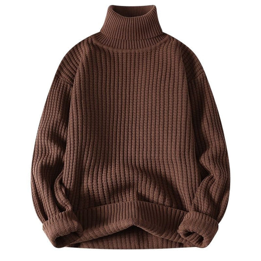 High Quality Mens Turtleneck Sweaters Pullover Solid Color Knitted Sweater Men Casual Pullovers Autumn Winter Warm Knitwear Man - Executive-Skincare