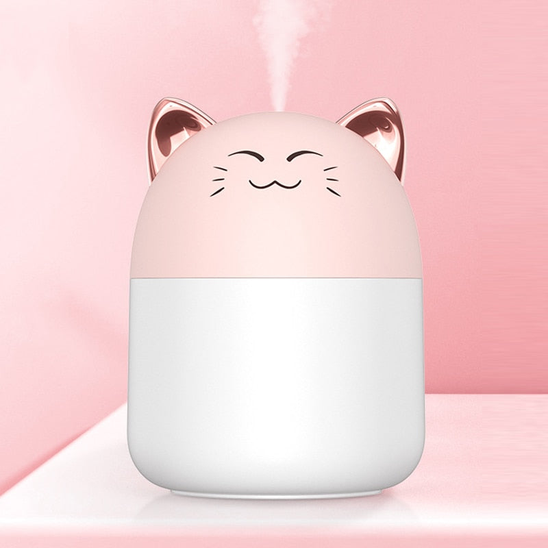 Humidifier With Colorful Atmosphere Light 250ml Capacity Cold Mist Aroma Diffuser Home Humidifier Purifies - Executive Quality Store