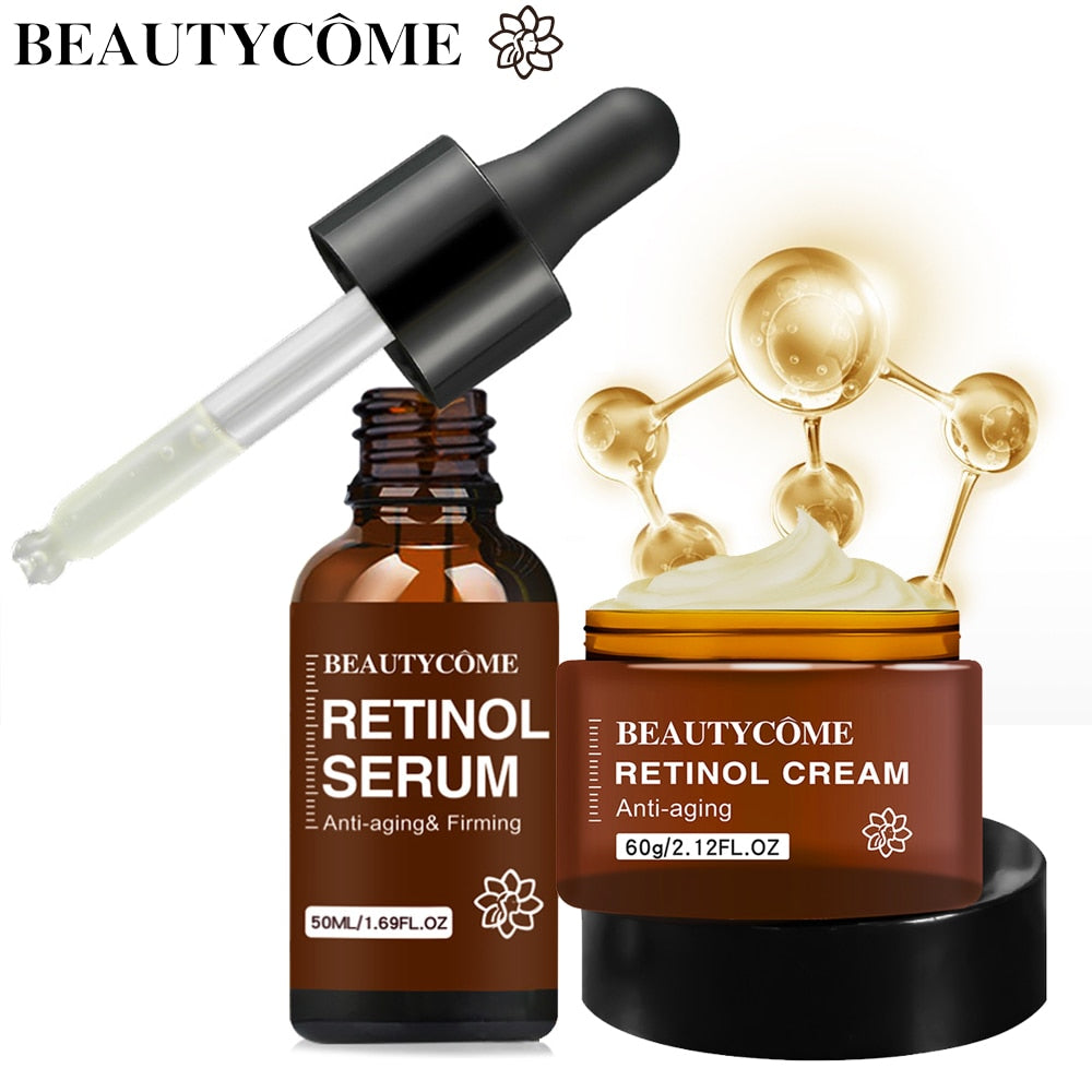 BEAUTYCOME Retinol Face Eye Cream Serum 4PCS/Set Firming Lifting Anti-Aging Reduce Wrinkle Fine Lines Facial Skin Care Suit - Executive-Skincare