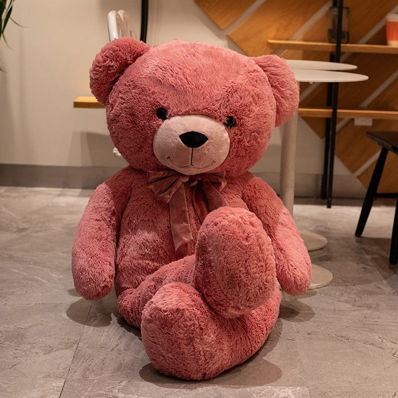 90cm New Teddy Bear Large Plush Stuffed Toys Doll Bow Tie Decorative Fabric Comfortable Girlfriend Sleeping Pillow Sofa Cushion - Executive-Skincare