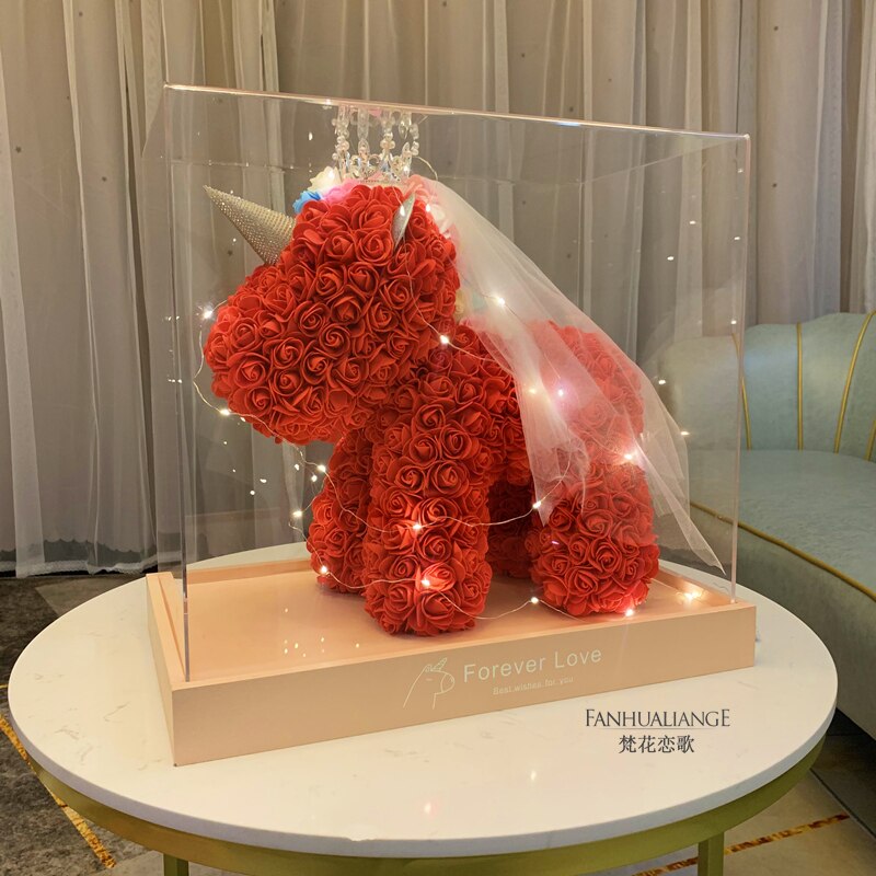 40cm Teddy Rose Bear Rose Bouquet Gift Box Proposal Lights 520 Valentine&#39;s Day Birthday Gifts for Best Friends and Girlfriends - Executive-Skincare