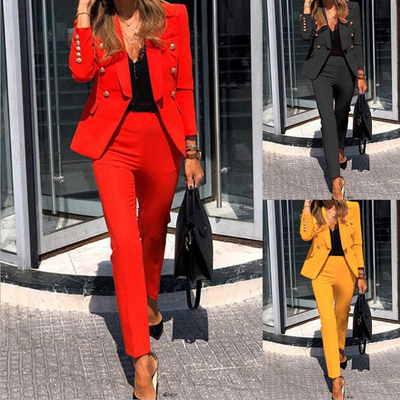 2022 Spring Autumn Women&#39;s Suits Women&#39;s Temperament Slim Short Pants Two-pieces Suit Pant Sets Women Blazer Set LYY2060 - Executive-Skincare